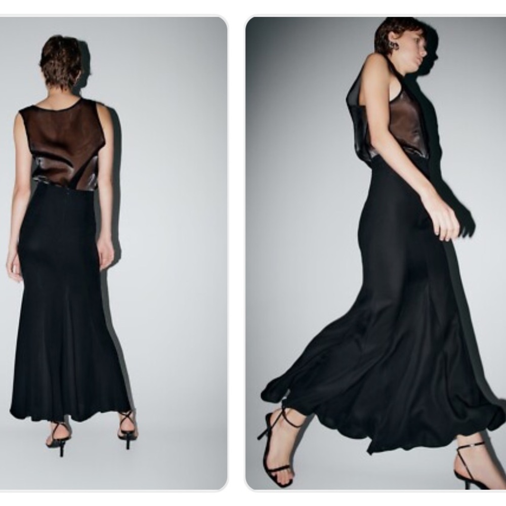 Zara Black High Waisted Maxi Skirt Limited Edition - Picture 2 of 11